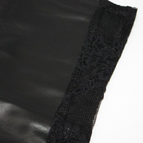 Miss Pinky Women's Faux Leather Black Leggings with Inset Lace Sides size M NWT - Picture 3 of 7